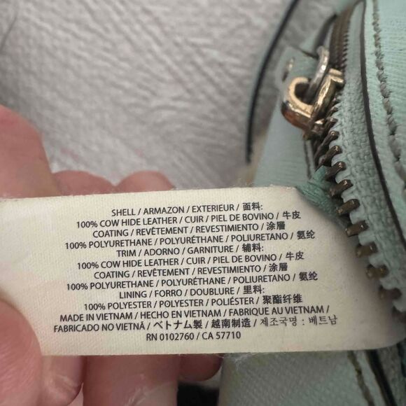 Kate Spade Light Blue Satchel Handbag Shoulder Strap PomPom Charm Vintage Spring - Picture 13 of 16